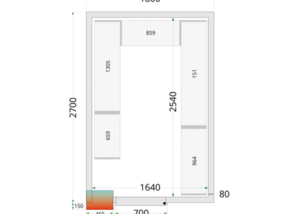 Cold Room Panels 80 mm - CR 180x270x212 NF