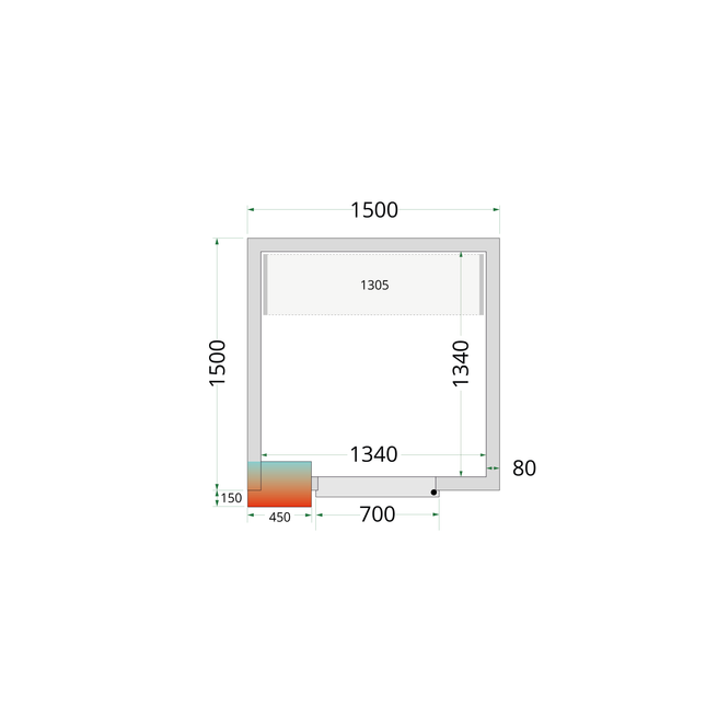 Cold Room Panels 80 mm - CR 150x150x212 NF