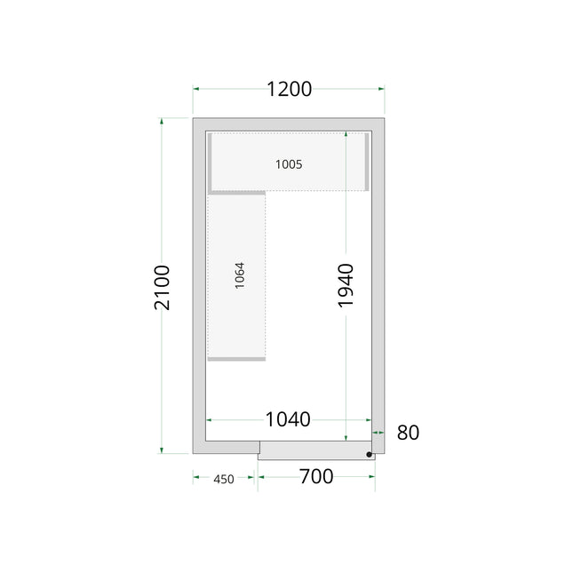 Panneaux Chambre Froide 80 mm - CR 120x210x220