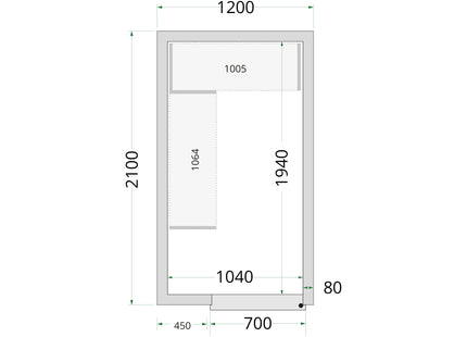 Cold Room Panels 80 mm - CR 120x210x220