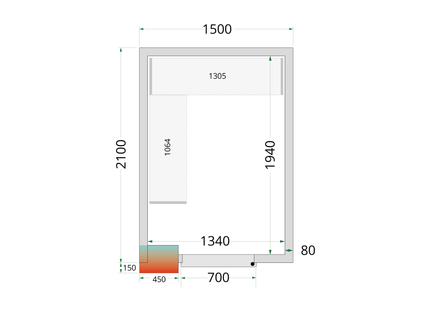 Panneaux Chambre Froide 80 mm - CR 150x210x212 NF