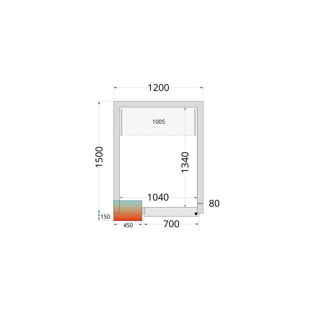 Koelcelpanelen 80 mm - CR 120x150x212 NF