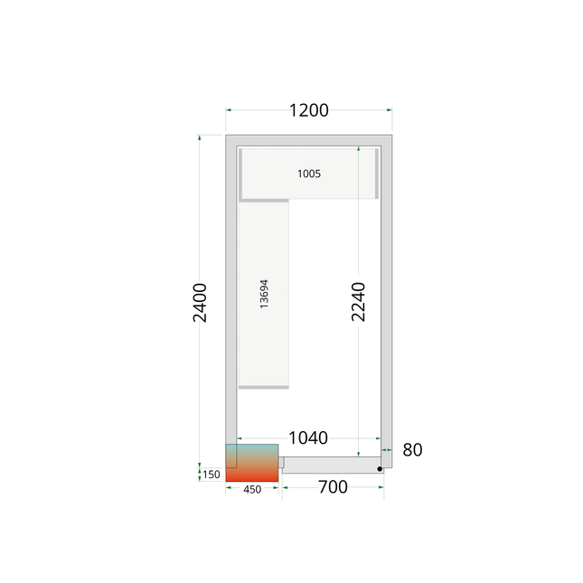 Cold Room Panels 80 mm - CR 120x240x212 NF