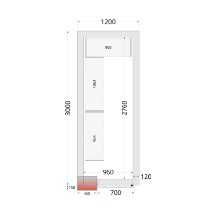 Kølerumspaneler 120 mm - CR 120x300x220
