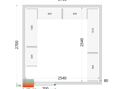 Cold Room Panels 80 mm - CR 270x270x212 NF