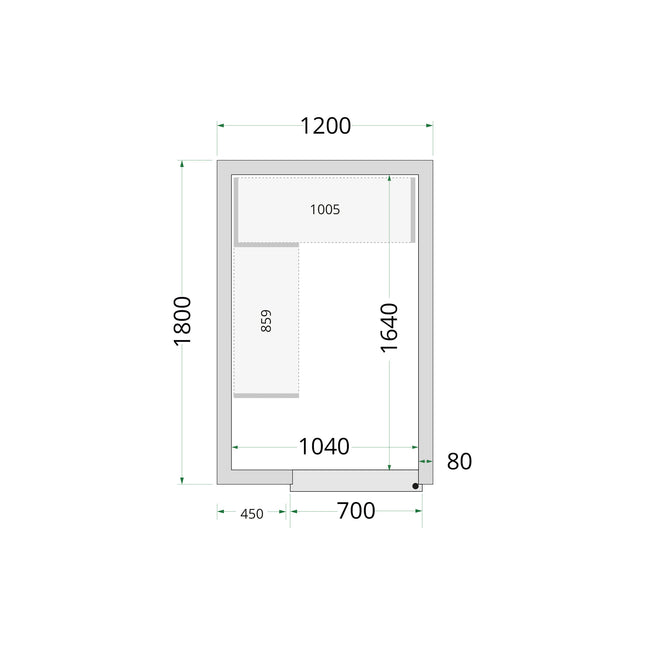 Panneaux Chambre Froide 80 mm - CR 120x180x220
