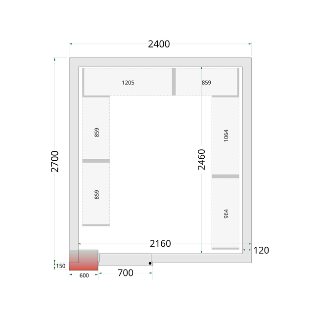 Coldroom Panels 120 mm - CR 240x270x220