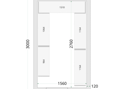 Panneaux pour chambre froide 120 mm - CR 180x300x220