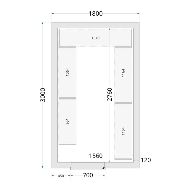 Coldroom Panels 120 mm - CR 180x300x220