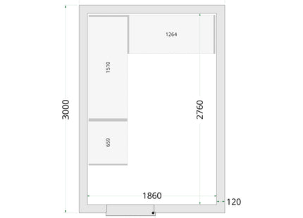 Coldroom Panels 120 mm - CR 210x300x220 WD