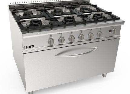 SARO gaskomfur + gasovn, 6 brændere 
Model LQ / CUG6FM