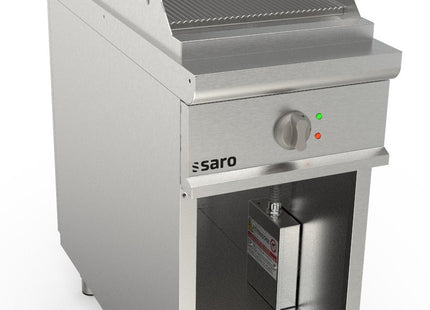 SARO elektrisk grillplade, 400 mm bred, fritstående, rillet 
Model LQ / FTE2BAR