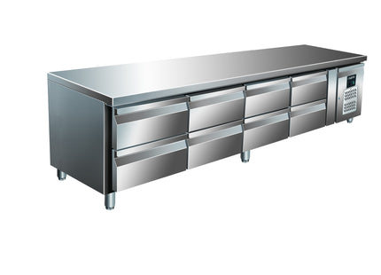 SARO undermonteret kølebord med 4x2 skuffer, 
model UGN 4180 TN