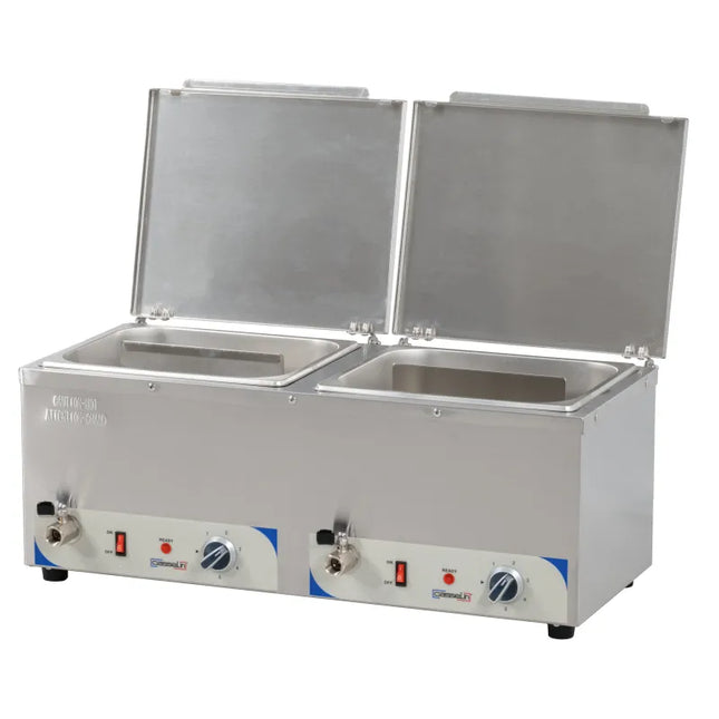Chauffe-saucisses chauffé à l'eau, double bain-marie