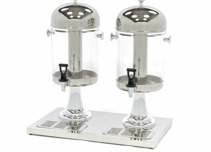 Distributeur de boissons - 2 x 8L - Tube de refroidissement central - Fonctionne sans électricité