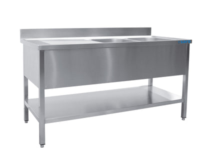 SARO vaskebord med 2 vaske, højre - B 1400 x D 700 mm