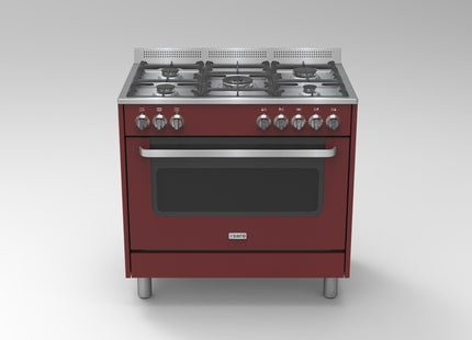 SARO multifunktionskomfur, gas/el 
Model TS95C61LVI bordeaux – detaljebillede 1