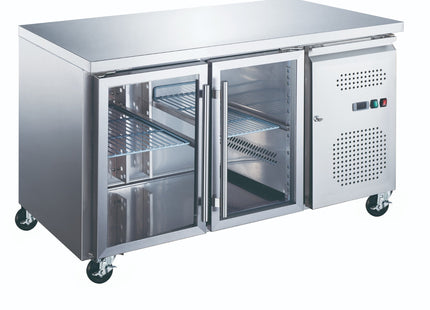 Counter Fridge - 136cm - 2 Glass Doors