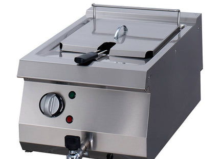 Friteuse Robuste - 1 x 12L - Unité Unique - 70cm de Profondeur - avec Robinet de Vidange - Électrique