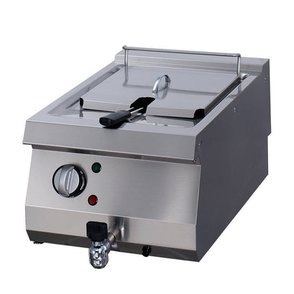 Friteuse Robuste - 1 x 12L - Unité Unique - 70cm de Profondeur - avec Robinet de Vidange - Électrique