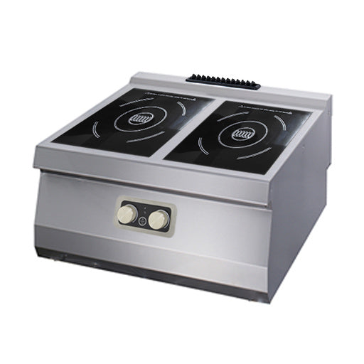 Cuisinière à induction robuste - 2 brûleurs - Double élément - 70 cm de profondeur - Électrique