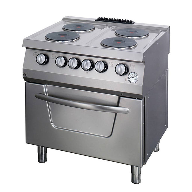 Heavy Duty Stove - 4 Burners - Double Unit - 70cm Deep - with Oven - Electric