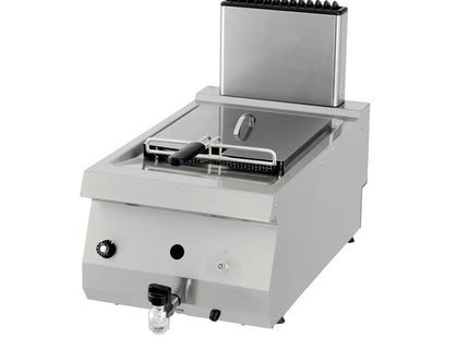 Friteuse Robuste - 1 x 12L - Unité Unique - 70cm de Profondeur - avec Robinet de Vidange - Gaz