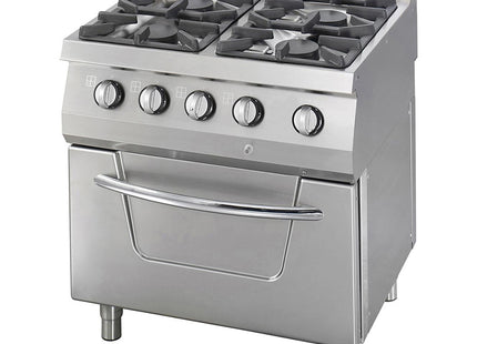 Hochleistungsherd – 4 Brenner – Doppeleinheit – 70 cm tief – 37 kW – Gas inkl. Ofen