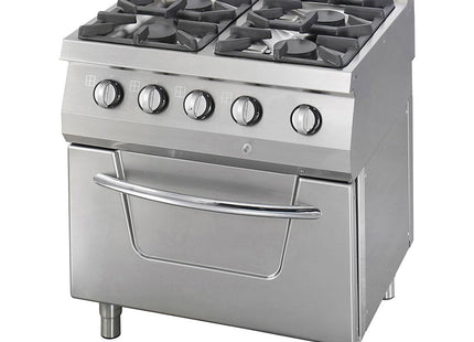 Heavy Duty Stove - 4 Burners - Double Unit - 70cm Deep - 37kW - Gas incl Oven