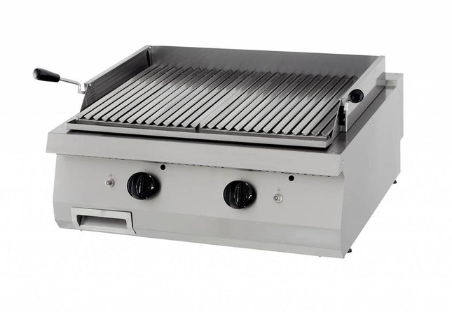 Robuster Lavasteingrill – Doppeleinheit – 70 cm tief – Gas