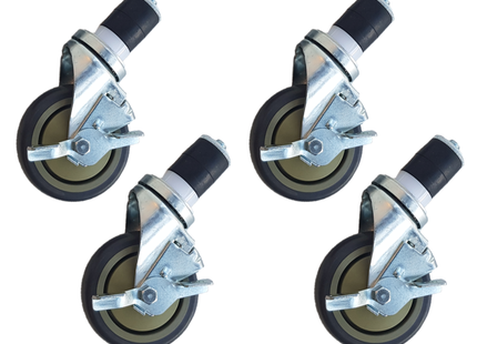 Werktafelwielen 4 stuks - met remmen - 5 inch / 12,7 cm