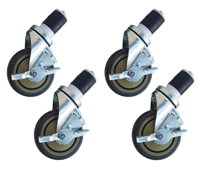 Worktable wheels 4 pcs - with brakes - 5 inch / 12.7 cm