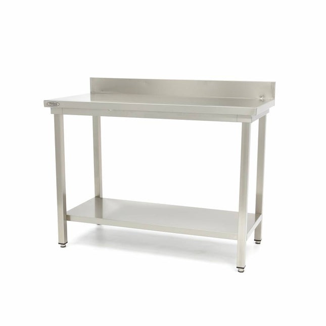 Bord i rustfritt stål - 60 x 70 cm - Justerbar høyde - med ryggplate