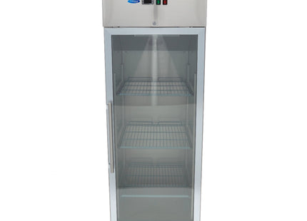 Frys - 600L - 3 justerbara hyllor (2/1GN) - Rostfritt stål - med glas Dörr