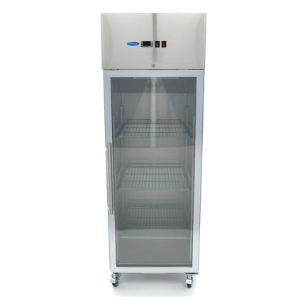 Freezer - 600L - 3 Adjustable Shelves (2/1GN) - Stainless Steel - with Glass Door