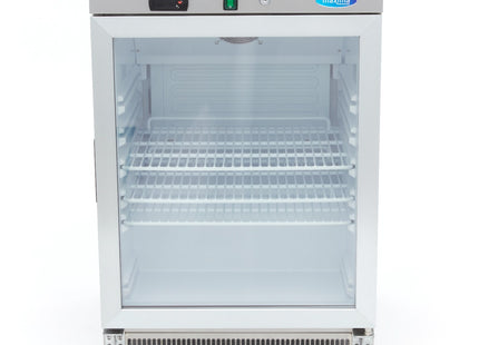 Kylskåp - 200L - Rostfritt stål - med glas Dörr