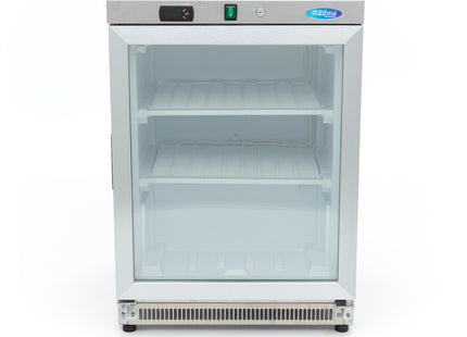 Frys - 200L - Rostfritt stål - med glas Dörr