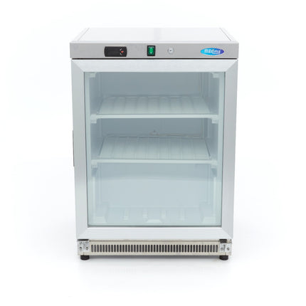 Gefrierschrank – 200 l – Edelstahl – mit Glastür