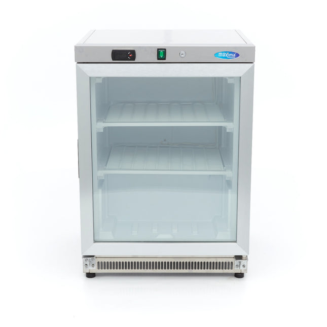Fryser - 200L - Rustfrit stål - med glasdør
