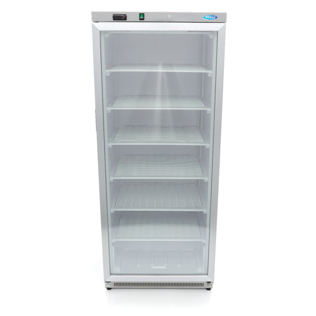 Congélateur - 600L - Inox - avec porte vitrée