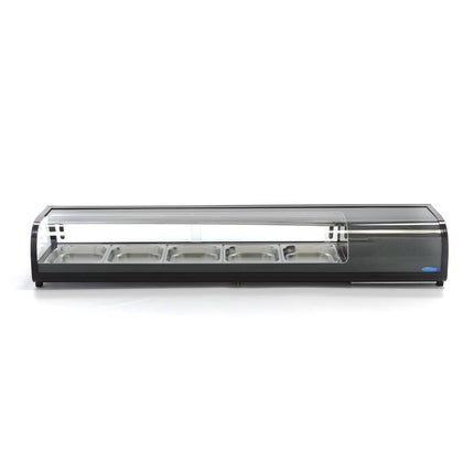 Sushi og Tapas Display -132L - inkl 5 x 1/2 GN - Bordplade