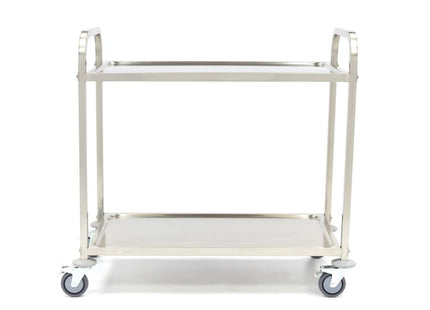 Chariot de service en acier inoxydable - 2 étagères