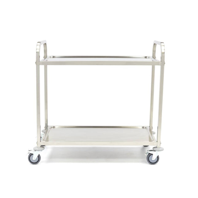 Chariot de service en acier inoxydable - 2 étagères