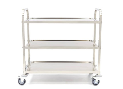 Chariot de service en acier inoxydable - 3 étagères