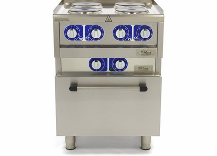 Cuisinière de qualité commerciale - 4 brûleurs - Électrique - Double unité - 60 cm de profondeur - avec four