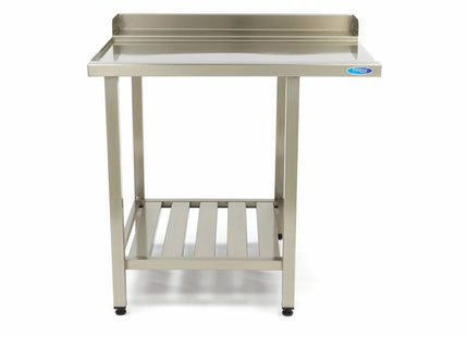 Dishwasher Table - 70 x 75cm - Left - with Backsplash and Storage Shelf