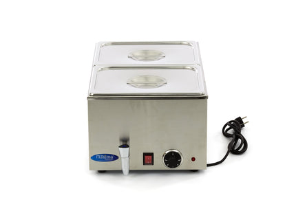 Bain Marie - avec Robinet - avec 2 x 1/2 GN Set - Électrique