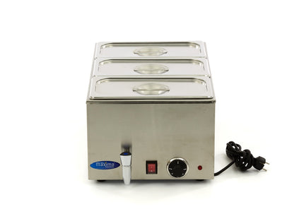 Bain Marie - avec robinet - avec 3 x 1/3 GN Set - Électrique