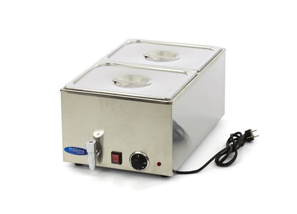 Bain Marie - avec Robinet - avec 2 x 1/2 GN Set - Électrique