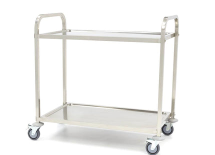 Chariot de service en acier inoxydable - 2 étagères